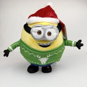 Gemmy NWT Christmas Minion Toy 8.5" Musical Dancing Plush Singing Deck The Halls